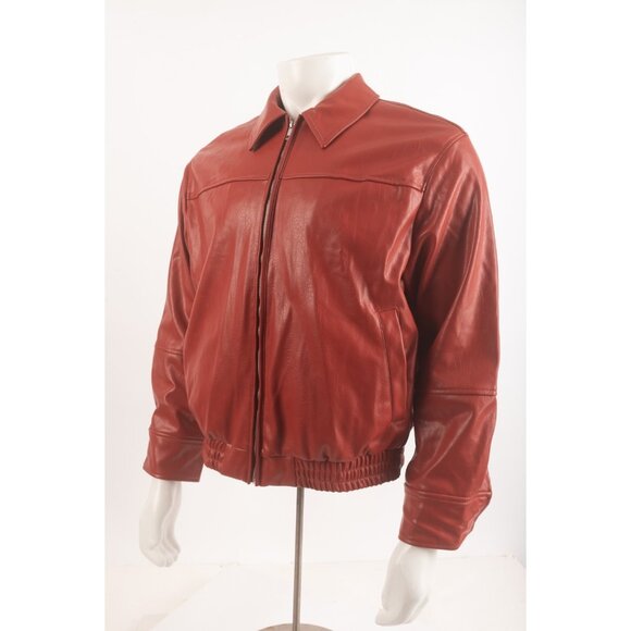 ZARA Womens Red Faux Leather Bomber Jacket Moto Biker XS Red 4341/855 NWT - Picture 3 of 6